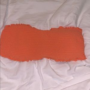 orange bandeau bikini top